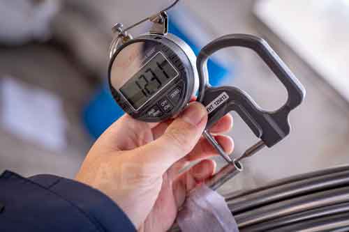 Inconel 718 coil tube wall thickness inspection