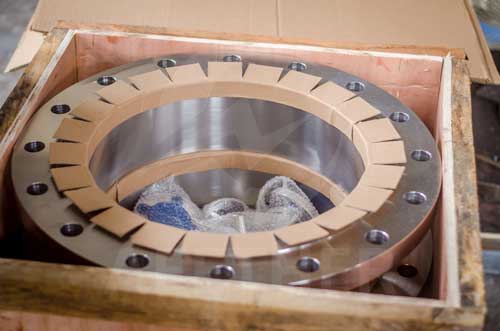 Inconel 693 flange in wooden case
