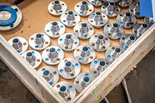 Inconel 693 flange in wooden case