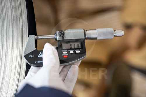 Inconel 601 strip thickness inspection